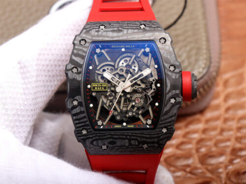 Replica Richard Mille RM35-02 ZF Factory Red Rubber Strap