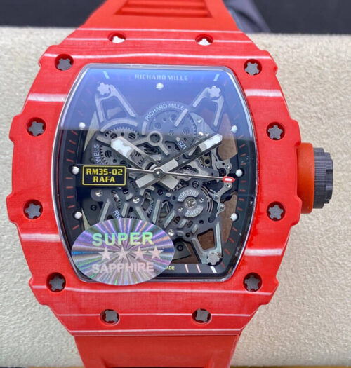 Replica Richard Mille RM035-02 RM Factory Red Rubber Strap