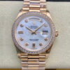 Replica Rolex Day Date 128238 EW Factory White Dial Gold Strap