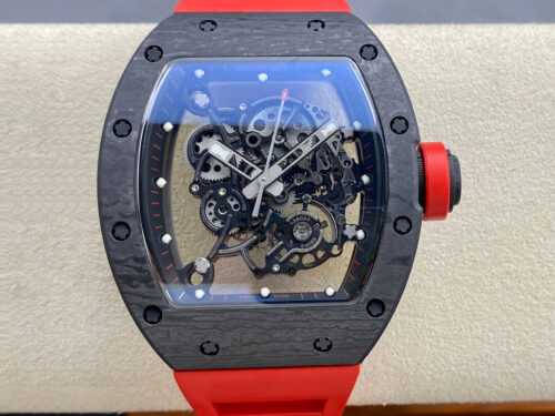 Replica Richard Mille RM-055 BBR Factory Red Rubber Strap