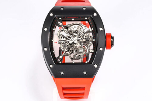 Replica Richard Mille RM-055 BBR Factory Red Rubber Strap