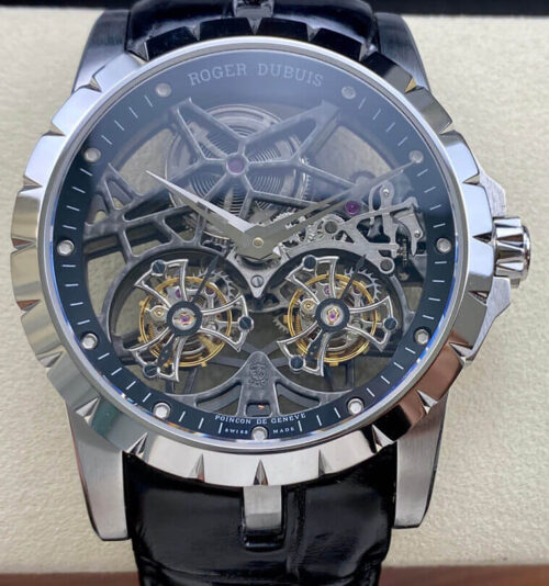 Replica Roger Dubuis Excalibur RDDBEX0396 YS Factory Black Leather Strap