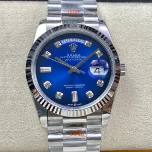 Replica Rolex Day Date M128239-0023 36MM GM Factory Blue Dial