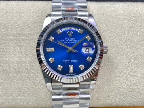 Replica Rolex Day Date M128239-0023 36MM GM Factory Blue Dial