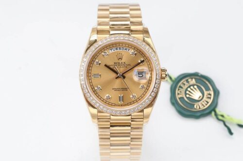 Replica Rolex Day Date M128348RBR-0008 EW Factory Gold Case - Replica Watches Factory