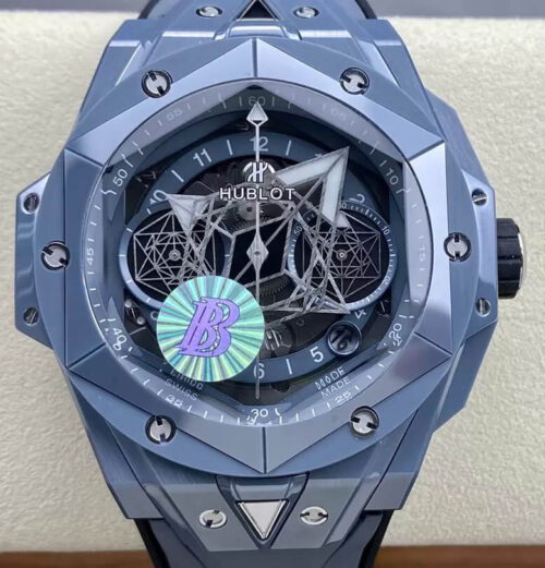 Replica Hublot Big Bang Sang Bleu II 418.FX.8007.RX.MXM21 BB Factory Gray Strap - Replica Watches Factory