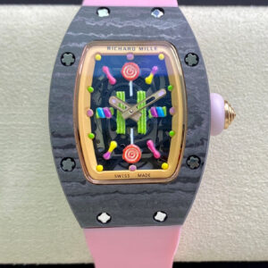 Replica Richard Mille RM-07 Bon Bon RM Factory Pink Rubber Strap - Replica Watches Factory
