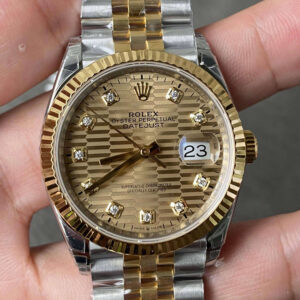 Replica Rolex Datejust M126233-0045 36MM VS Factory Gold Diamond Dial - Replica Watches Factory