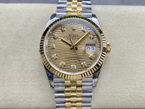 Replica Rolex Datejust M126233-0045 36MM VS Factory Gold Diamond Dial - Replica Watches Factory