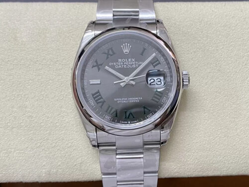 Replica Rolex Datejust M126200-0018 36MM VS Factory Stainless Steel Gray Dial