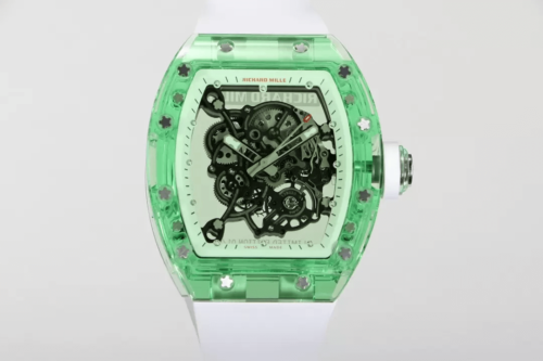 Replica Richard Mille RM055 RM Factory Green Transparent Case Skeleton Dial