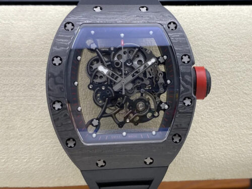 Richard Mille RM-055 1:1 Best Version Replica Watch BBR Factory Black Carbon Fiber Case, more than 95% similar to original watches.