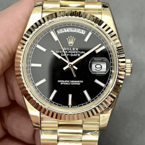 Replica Rolex Day Date M228238-0067 GM Factory Black Dial Stainless Steel Strap