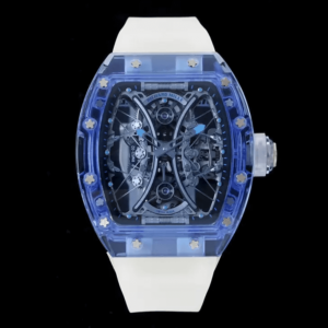 Replica Richard Mille RM053-02 Tourbillon RM Factory Skeleton Dial Blue Transparent Case