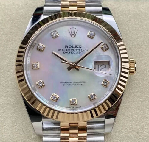 Replica Rolex Datejust 41MM M126331-0014 Clean Factory Mother-Of-Pearl Dial